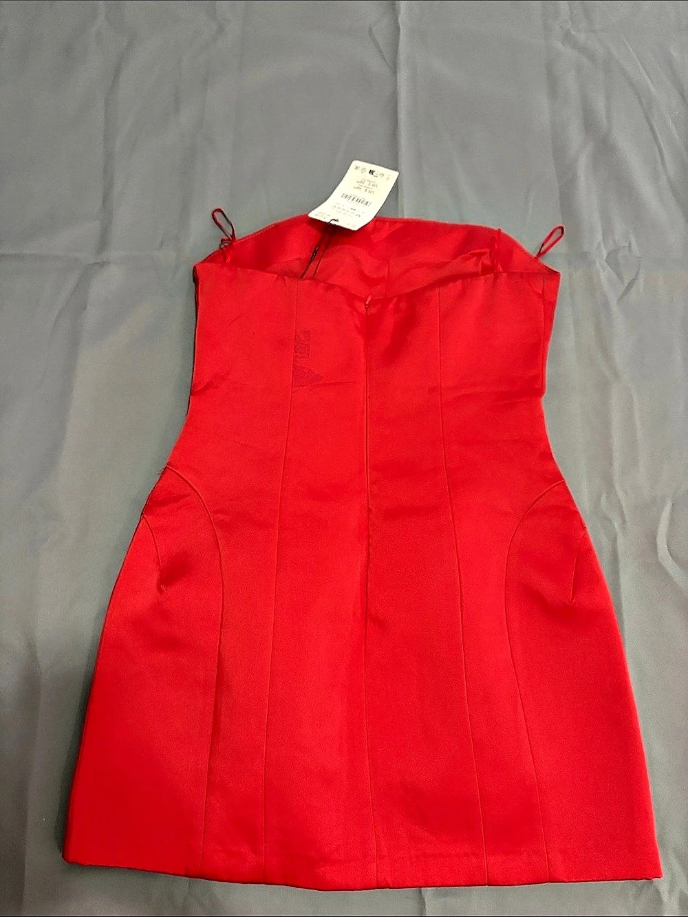 Zara Strapless Mini Dress in Red Size Medium NWT